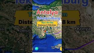 Antalya to Yekaterinburg flight Route ✈️ travelmap flightpath travel flightroute [upl. by Amar996]