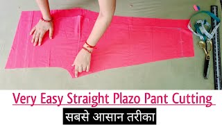 Very Easy Palazzo Pant Cutting and Stitching  Plazo Cutting For Beginners  Straight Plazo Design [upl. by Sayer431]