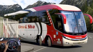 Smooth Scenic Bus drive with Marcopolo G7 in Austria  Eurotruck 2 Logitech G29 wheel gameplay [upl. by Elleda]