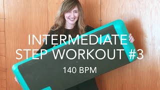 INTERMEDIATE STEP AEROBICS WORKOUT 3 45 MIN 140 BPM  Choreographed by Kat Gates [upl. by Veradi]