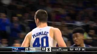 YALE vs DUKE Marshall Plumlee dunk amp block [upl. by Retnuh]