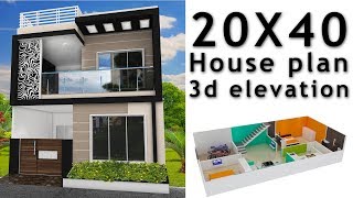 20X40 House plan with 3d elevation by nikshail [upl. by Phillida]