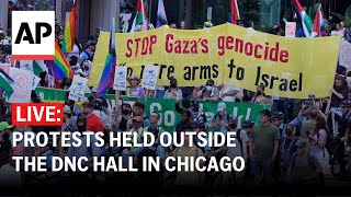 DNC LIVE Protests held outside the convention hall in Chicago [upl. by Stephi459]