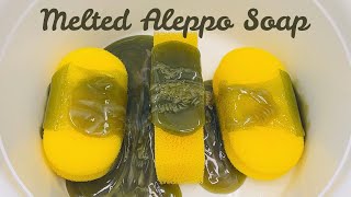 ASMR Sponge 667Melted Aleppo Soap [upl. by Rosamund]