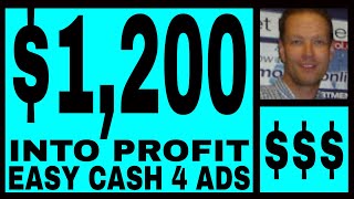 Easy Cash 4 Ads Review  1200 Into Profit  No Monthly Membership Costs [upl. by Ellynn]