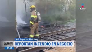 Reportan incendio de negocio en Monterrey  Noticias MTY primera emisión [upl. by Adnoved]