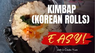 EASY Kimbap Recipe  Korean Sushi  Seaweed Rice Rolls [upl. by Samp]