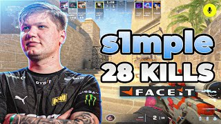 CS2 POV  s1mple Faceit Ranked Solo Q Mirage Voice Comms 2813 [upl. by Ymmat]