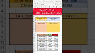 Filter Data based on time using dynamic filter method Excel Pro tip [upl. by Wyon883]