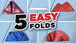 The ONLY 5 Pocket Square Folds Youll EVER Need 5Minute Guide [upl. by Eledoya551]