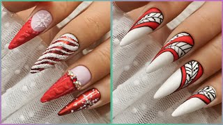 Christmas Nail Art 🎁🔔 Cute amp Easy Christmas Nail Art Design Compilation  Cute Nails💖🎄 [upl. by Aramois]