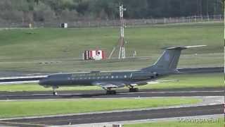 Ukraine Air Force Tupolev TU134 taxiing amp Take Off at Brussels Airport 2012 [upl. by Cheria]