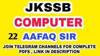 JKSSB 22 COMPUTER MS WORD BY AAFAQ SIR [upl. by Negroj]