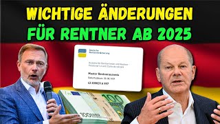 ⚡️Deutsche Renten 👉 Wichtige Neuerungen für Rentner Was sich 2025 ändert [upl. by Ahsilef]