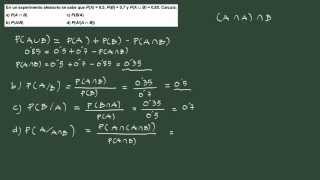 17 Ejercicio II probabilidad condicionada [upl. by Nirre372]