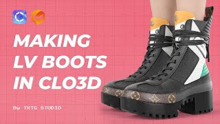 Making LV Boots  Clo3d Marvelous Designer [upl. by Amihsat]