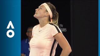 Ashleigh Barty v Aryna Sabalenka match point 1R  Australian Open 2018 [upl. by Eibor]