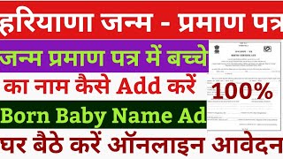 How to Add Child Name in Birth Certificate Haryana 2023  Inclusion Of Child Name in birth [upl. by Winne606]