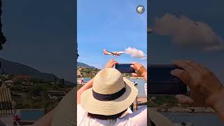 How close the airplane landing at Corfu island [upl. by Niahs]