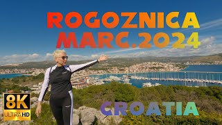 Rogoznica Croatia  8K Spring Walkthrough March 2024 [upl. by Nepean]