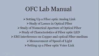 Optical Fibre Communication Lab Manual  All Experiment [upl. by Evangelin]