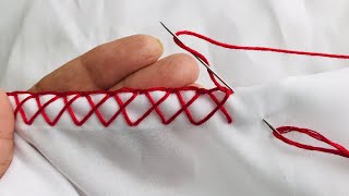 DIY Embroidery  Edging Stitch  Blanket Stitch Variation  Randa Embroidery [upl. by Neik541]