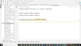 Funciones de cadena Mayúsculas y minúsculas Ej1 Python Pycharm PYC2BACH Bachillerato IES Monterroso [upl. by Valenba]