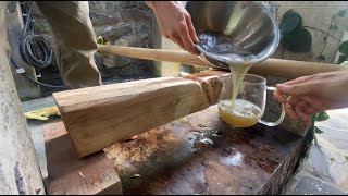 DIY Manual Sugarcane Press  How to make Sugarcane Juice [upl. by Klepac]