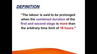 Prolonged Labour Ppt [upl. by Eyks]