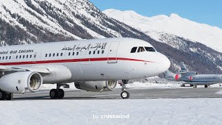 POWERFUL Airbus A320 Takeoff at Samedan Airport 30122019 [upl. by Leighton]