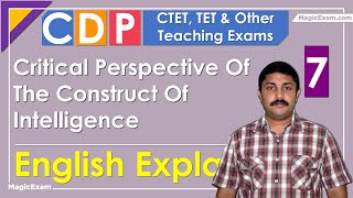 Critical Perspective Of The Construct Of Intelligence CTET CDP 07 English [upl. by Paule]