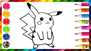 Dessiner Facilement Pikachu Dessin Et Coloriage Apprendre les couleurs  Coloriage Magique [upl. by Airual]