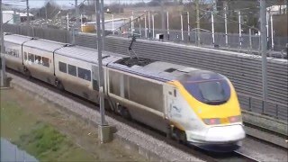 Eurostar Class 373 e300s and Class 374 e320s Passing Rainham  090316 [upl. by Atinyl]