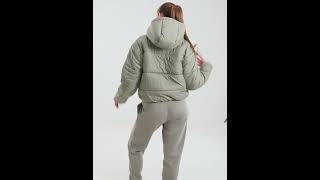 NIKE Sportswear Classic Puffer Jacket Hooded Light Olive Green Women  JD Sports [upl. by Reklaw]