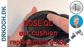 How to replace the ear cushions  ear pads on Bose QuietComfort headphones [upl. by Hufnagel]