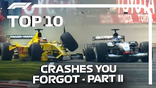 Top 10 F1 Crashes You Forgot  Part Two [upl. by Naus]