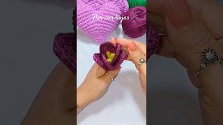 🍃Hojas a crochet convertida en flor 🌼 patron tutorial ganchillo [upl. by Niaz]