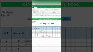 Tạo bảng chấm công tự động trên Excel shortsfeed shortvideo excel [upl. by Hill827]