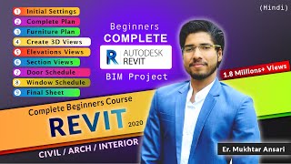 REVIT Beginners Tutorial  Revit BIM Project COMPLETE [upl. by Skelton]