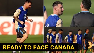 Messi Held Brief Discussion With Scaloni in Training Before Semi Final Against Canada  Messi News [upl. by Drofiar2]