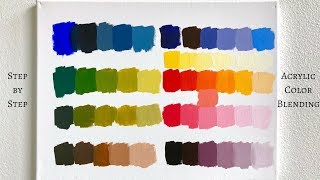 PRIMARY COLORS ONLY Acrylic Color Mixing Tutorial ColorByFeliks [upl. by Treiber285]