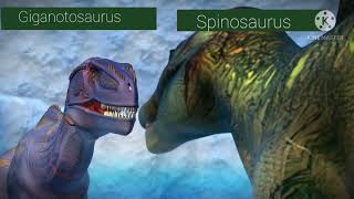 Spinosaurus Vs giganotosaurus with health bars [upl. by Emee]