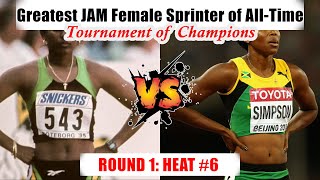 Greatest Jamaican Female Sprinter of AllTime Tournament of Champions Round 1 Heat 6 [upl. by Ellennahc]