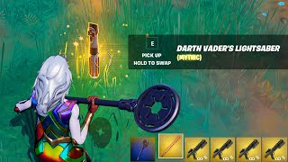 Where to find the mythic lightsaber in fortnite Chapter 3 Season 3  All lightsabers locations [upl. by Farland]