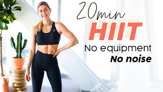 20 MIN HOME HIIT WORKOUT  No equipment no noise no impact [upl. by Urd89]