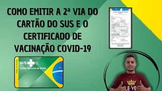 Como Tirar o Cartao do SUS de forma online e baixar o certificado de vacinação da COVID19 [upl. by Herculie]