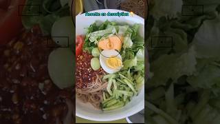 Recette Facile de Naengmyeon  plat froid traditionnel coréen nouilles coreedusud coreedunord [upl. by Leventis]