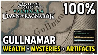 Dawn of Ragnarok  Gullnamar All Collectibles Wealth Mysteries Artifacts  AC Valhalla [upl. by Ahseeyt755]