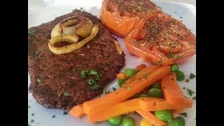 Pan Fried Jerk Pepper Steak Served With Oven Baked Beef Tomato amp Vegetable  Recipes By Chef Ricardo [upl. by Sargent]