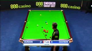 Alfie Burden  Paul Davison Round 1 Snooker Shoot Out 2014 [upl. by Aienahs952]